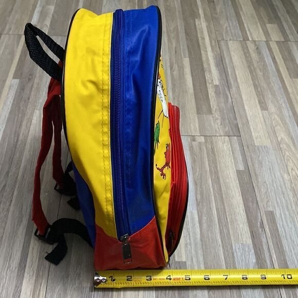 Dr. Seuss cat in the hat vintage color block medium small kid size backpack 90s - Picture 3 of 8